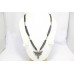 Women's Necklace 925 Sterling Silver beads black stone P 357